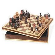 Animal Chessmen with 20-Inch Chessboard